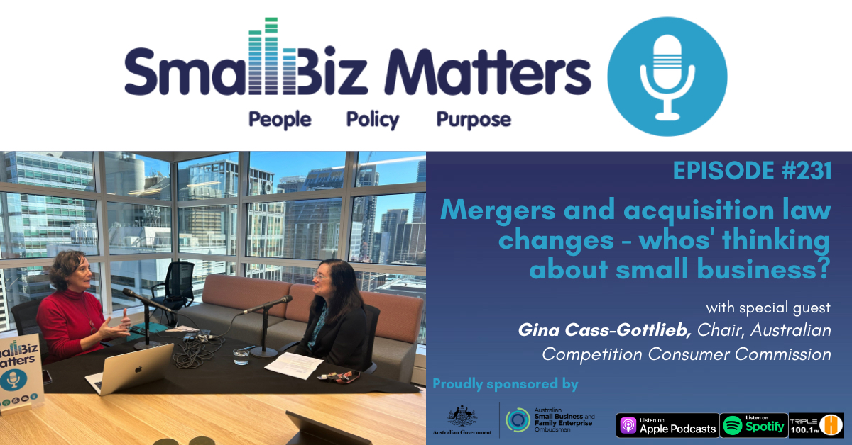 EP#231 ~ Mergers and acquisition law changes - whos' thinking about small business?